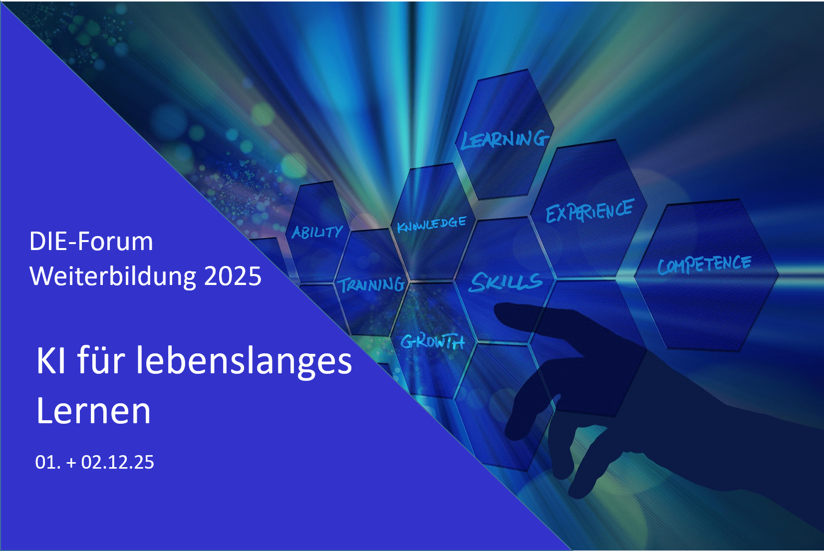 Bild zur Ankündigung der Veranstaltung DIE-Forum Weiterbildung 2025: KI für lebenslanges Lernen